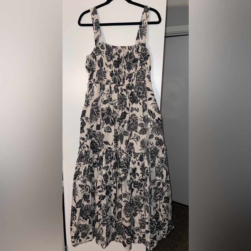 Taylor Black and White Floral Maxi Dress